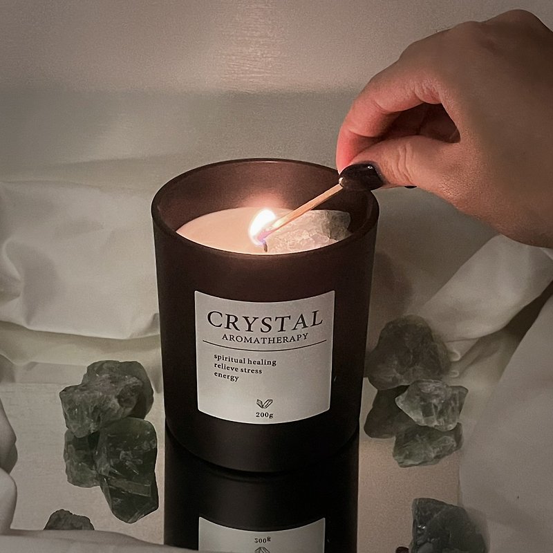 クリスタルの香りのキャンドル エナジーキャンドル 祈りの魔法のキャンドル - アロマ・線香 - 蝋 透明
