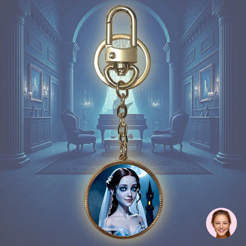 OneMe AI-generated Caricature Metal Key Holder(Free Artwork) - ที่ห้อยกุญแจ - โลหะ 