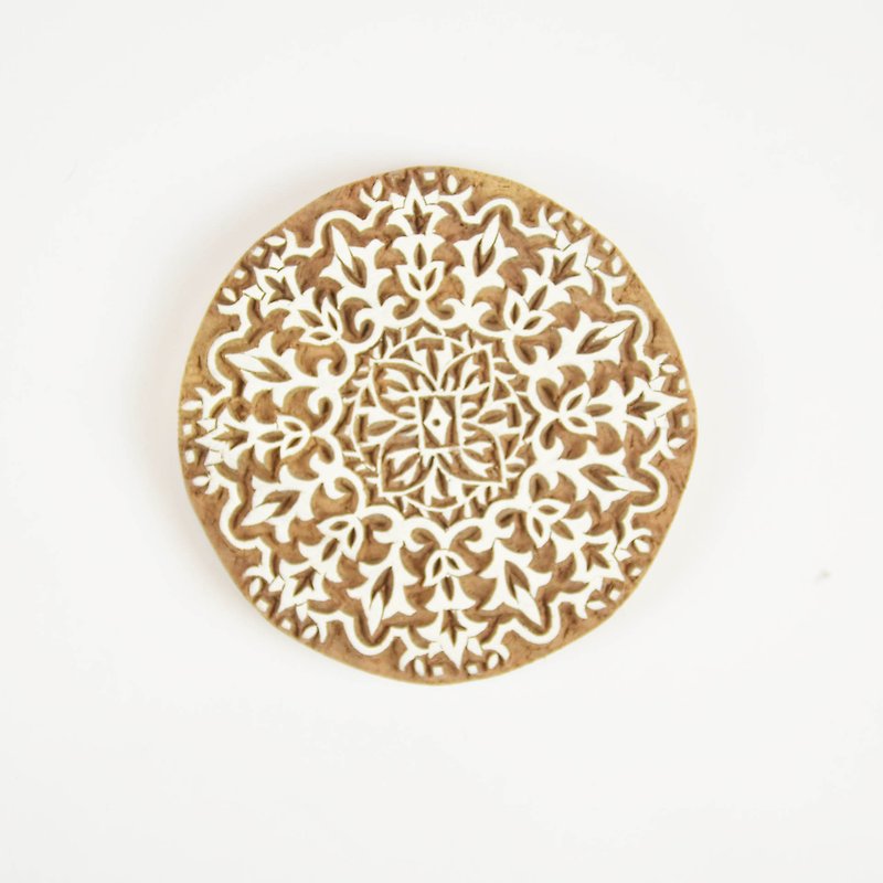 Woodcut stamp / coasters _ _ frost fair trade - Coasters - Wood Brown