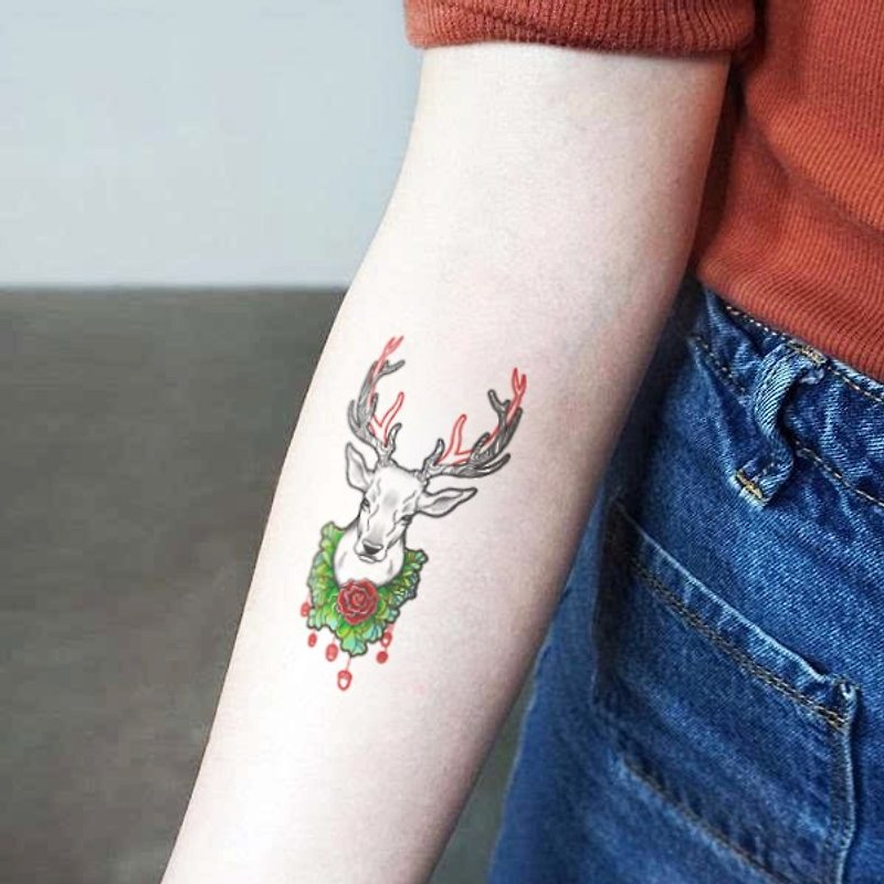 TU Tattoo Sticker - Retro Bird, Heart, Sword Combination Pattern / Tattoo / Water Tattoo / Original - Temporary Tattoos - Paper Multicolor