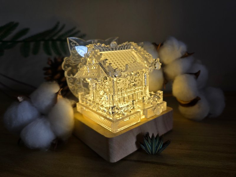 壓克力中式廟宇 手作模型 迷你建築 雕塑 展示模型 Miniature Shr - 其他 - 木頭 卡其色