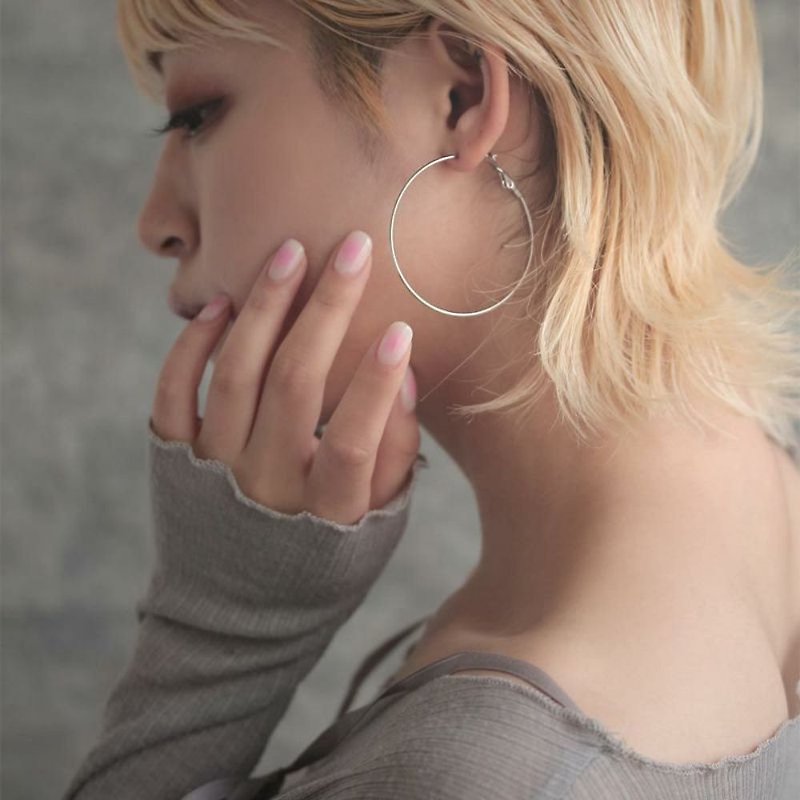 Basic hoop earrings pure steel - ต่างหู - สแตนเลส สีทอง