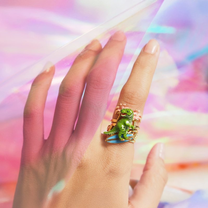 Flying Whale Stacking Ring, Happy Story, Dreamy Jewelry, Sterling Silver - 戒指 - 純銀 金色