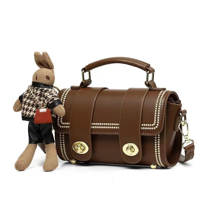 mini leather small bag messenger bag handbag genuine leather - กระเป๋าถือ - หนังแท้ ขาว