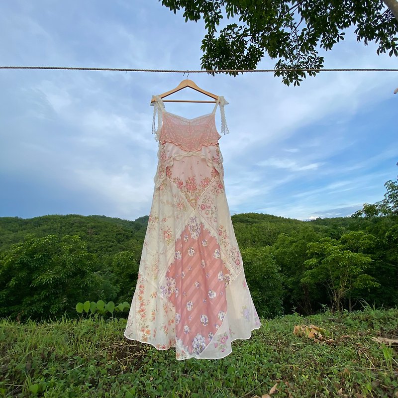新しいモデルのドレス - ワンピース - コットン・麻 ピンク