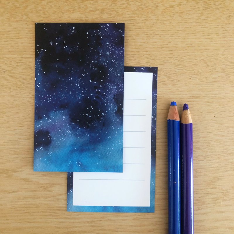 星空メッセージカード - 卡片/明信片 - 紙 藍色