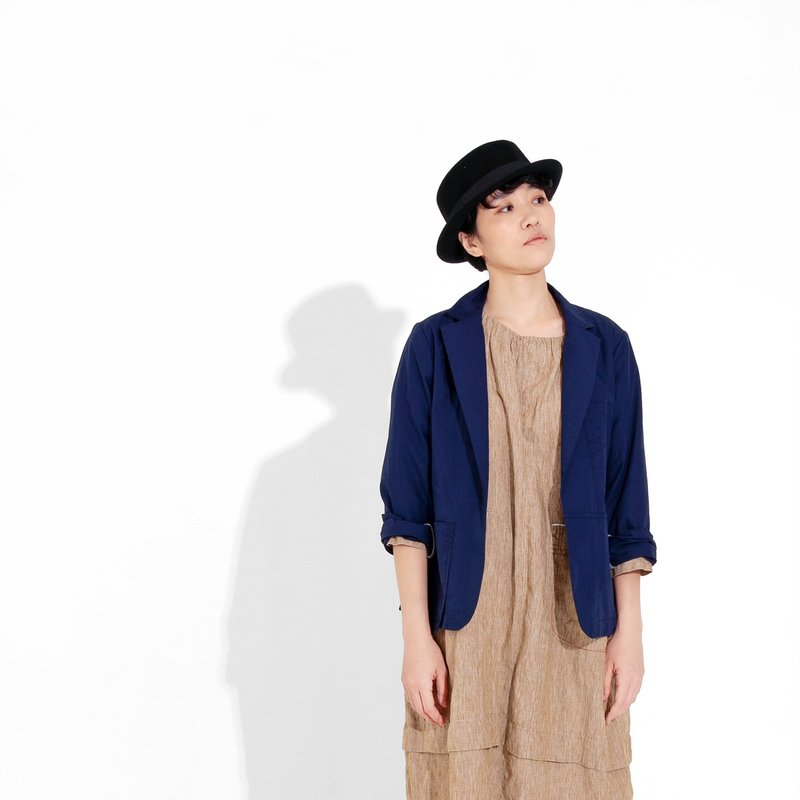 Outing pocket asymmetric blazer - Men's Shirts - Cotton & Hemp Blue