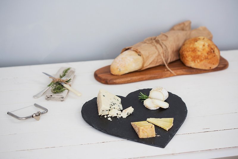 UK - Heart Cheese Board~  The Just Slate Company - Plates & Trays - Stone Black