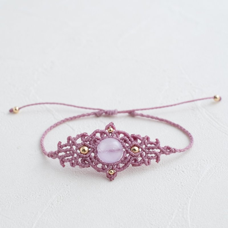 Amethyst Macrame Bracelet - Bracelets - Crystal Purple