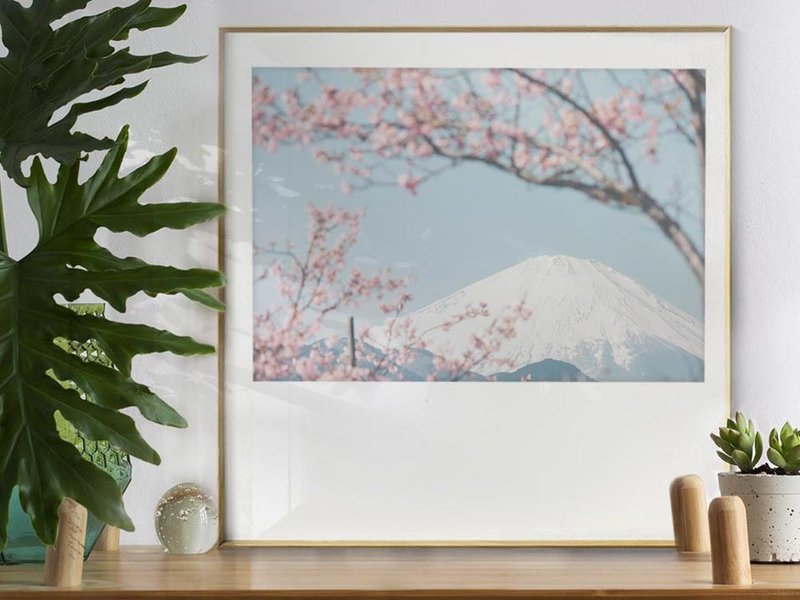 日本17 富士山丨海報+畫框 50x50cm_reserved - 海報/掛畫/掛布 - 紙 白色