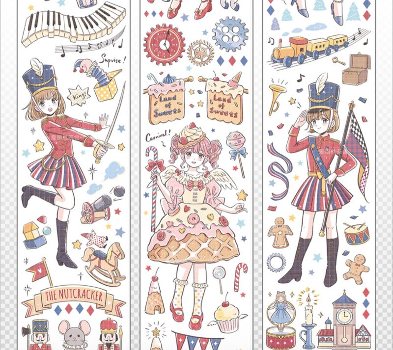 Nutcracker PET Washi Tape - มาสกิ้งเทป - กระดาษ หลากหลายสี