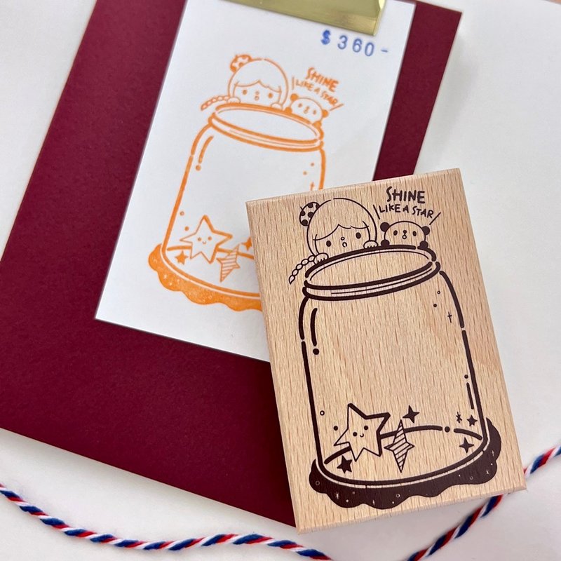 橡皮印章 / 場景留言印章 / 漂流瓶 - 印章/印台 - 塑膠 紅色