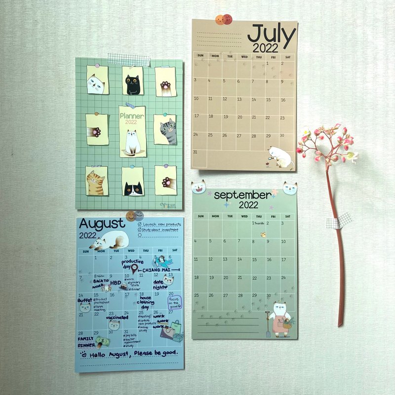 VILAN Postcard Planner 2022 - ปฏิทิน - กระดาษ หลากหลายสี