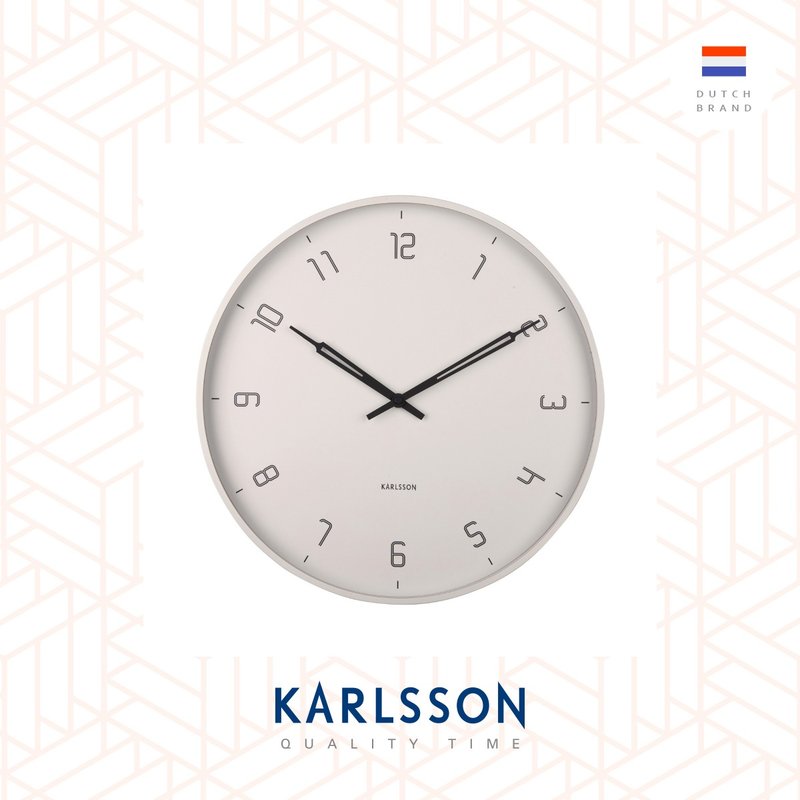 Karlsson wall clock 40cm Stark matt warm grey, Design by Boxtel & Buijs - นาฬิกา - โลหะ สีเทา