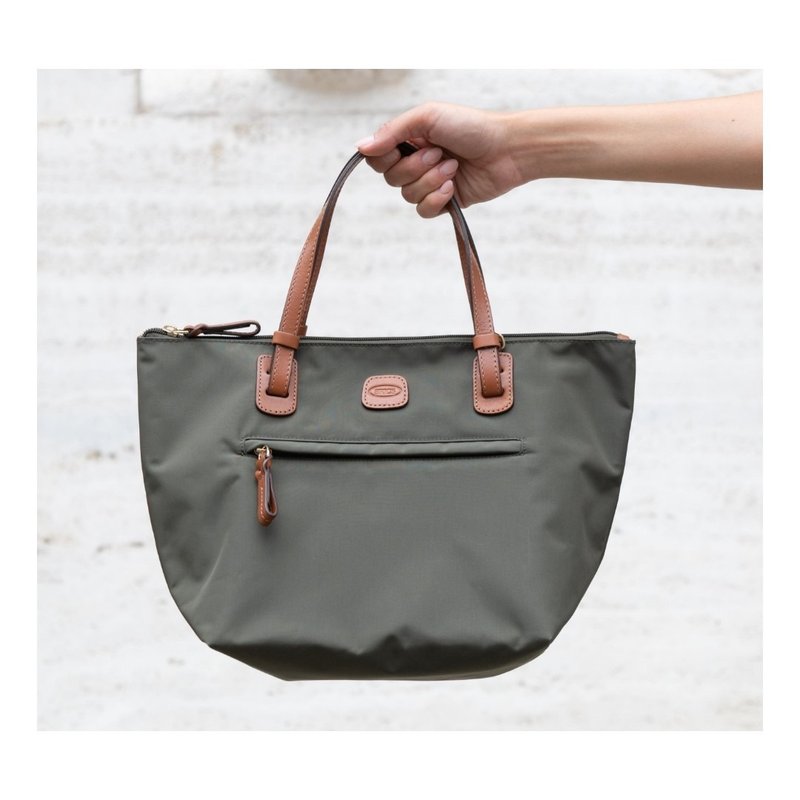 【BRIC' S】X collection small size shoulder bag (with small side bag) olive green - กระเป๋าเดินทาง/ผ้าคลุม - วัสดุอื่นๆ สีเขียว