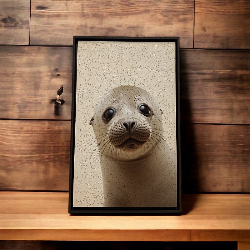 Hey! Look at the camera - sea lion - เกมปริศนา - ไม้ สีนำ้ตาล