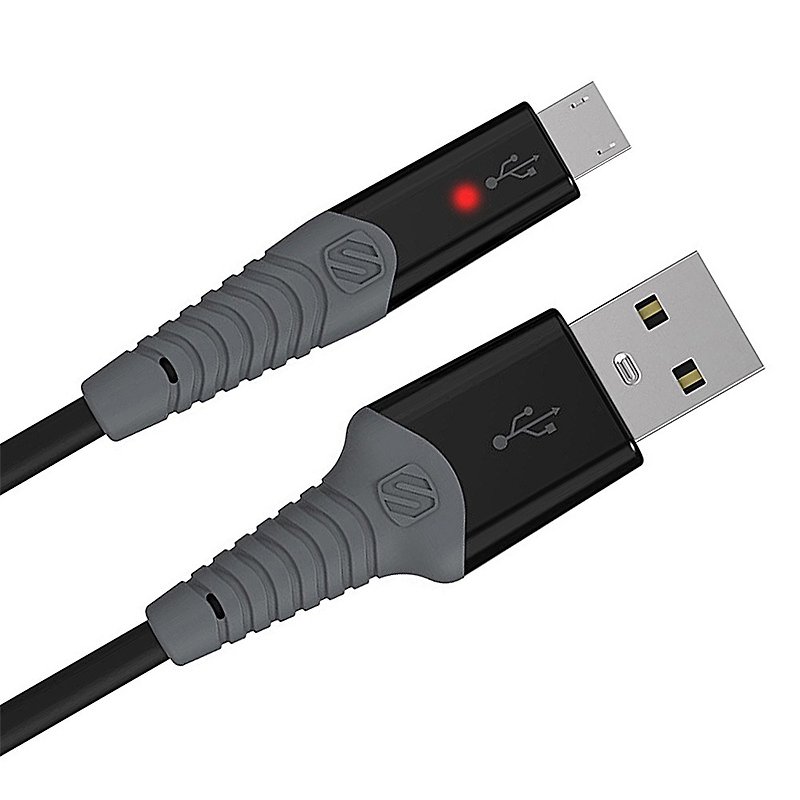 SCOSCHE Micro USB Lightning Charging Cable (3 feet) - Chargers & Cables - Plastic Black