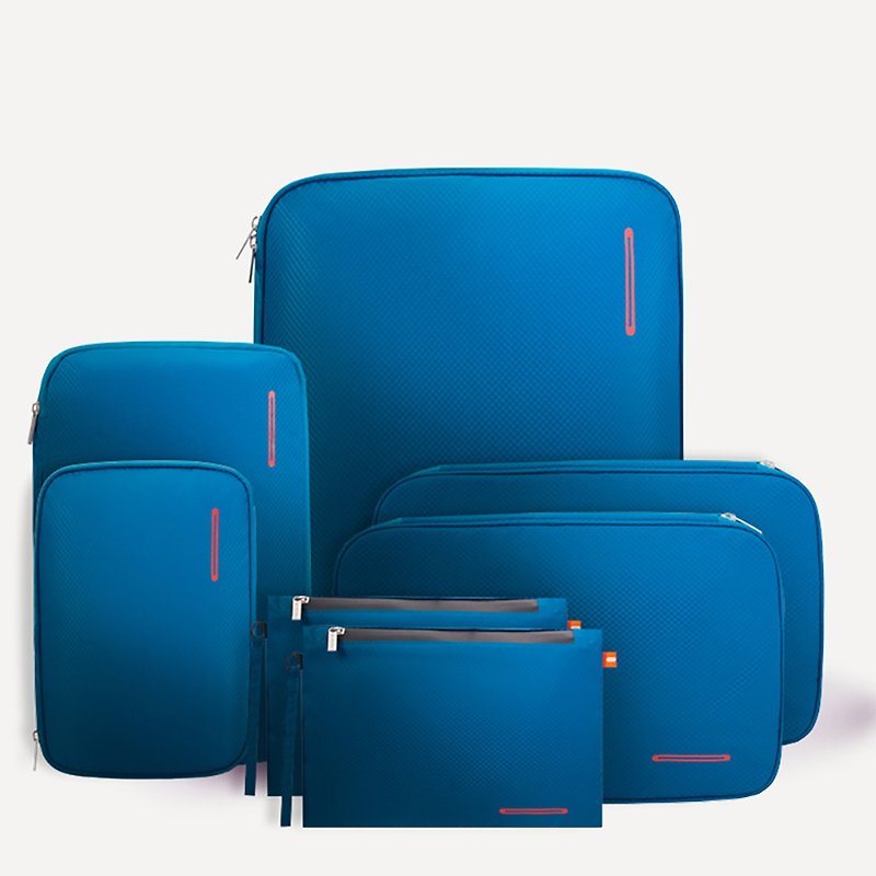 BeeNesting圧縮旅行収納バック　セット　防水スーツケース収納バック7件セット　G7 - 収納用品 - ナイロン ブルー