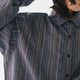 アメ横リネンリネン ゆったり薄手シャツ - 2色 -パープルパープル