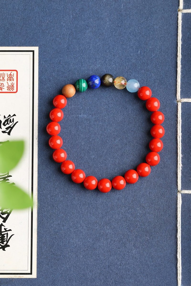 天然原礦硃砂精品紅砂多寶手鏈 8mm左右硃砂含量高達95% - 手鍊/手環 - 寶石 