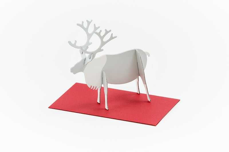 GOOD MORNING INC. Pop-up Card Reindeer / Standing Message Card - Cards & Postcards - Paper Multicolor