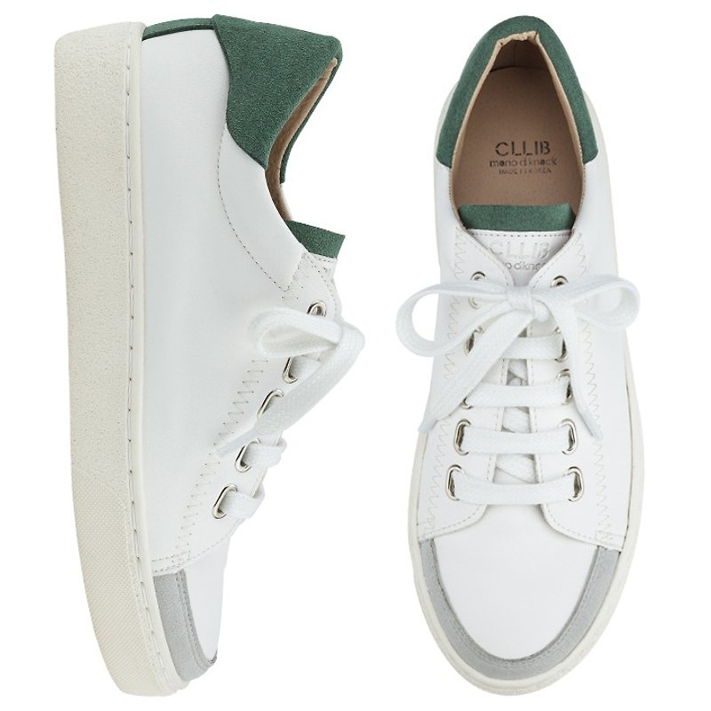 PRE-ORDER – SPUR NOTT_RET SNEAKERS LS4351 WHITE - Women's Running Shoes - Genuine Leather Green