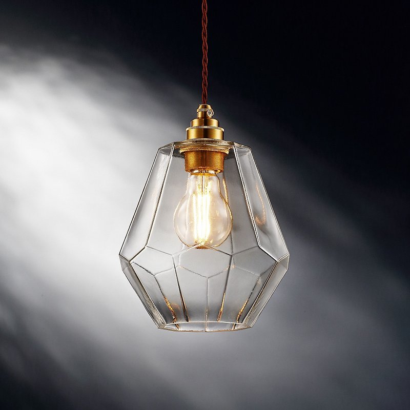 【塵年舊飾】懷舊銅製玻璃吊燈PL-1737附LED 6W燈泡 - 燈具/燈飾 - 玻璃 透明