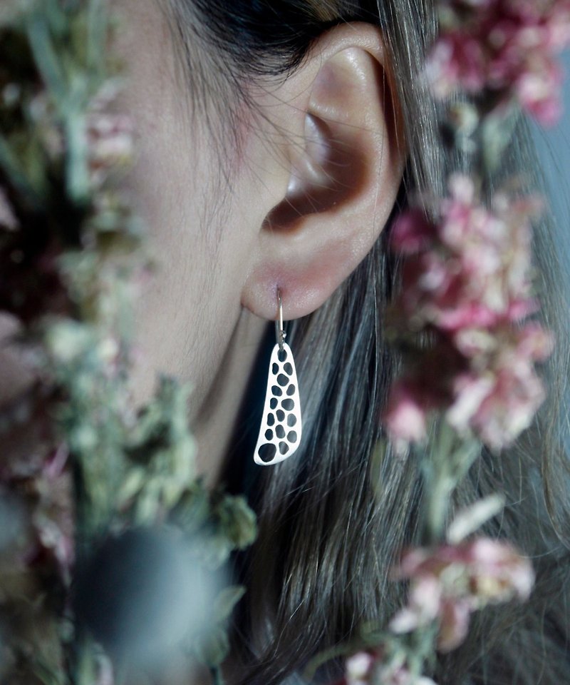 Pine cone wings-ear hook - Earrings & Clip-ons - Sterling Silver Silver