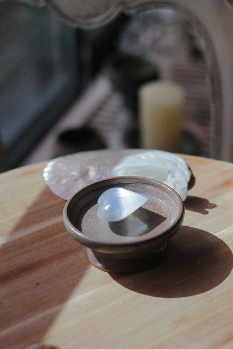 褐釉高腳燭台 - 香氛蠟燭/燭台 - 陶 咖啡色