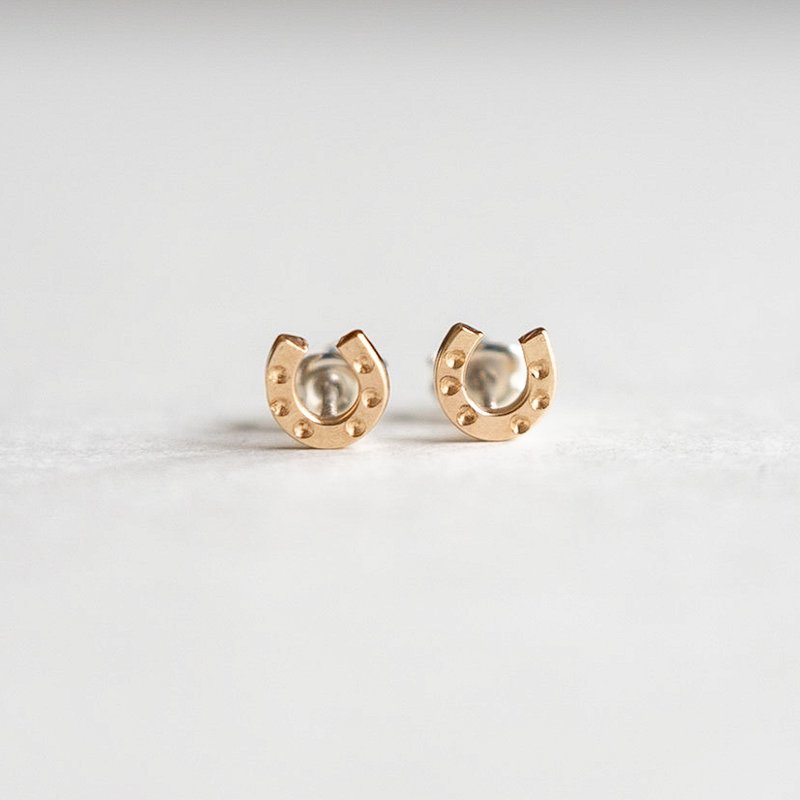 馬蹄形馬蹄形耳針14kgf x銀925耳針 - 耳環/耳夾 - 其他金屬 金色