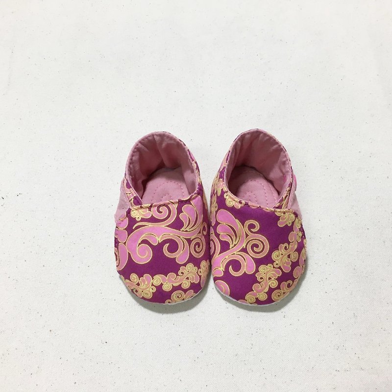 Vintage pattern baby shoes gentleman shoes covered photo for sample please ask for a color - ของขวัญวันครบรอบ - ผ้าฝ้าย/ผ้าลินิน สีม่วง