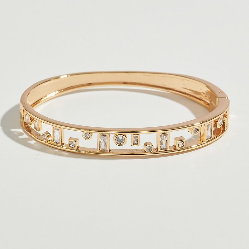 [Roman Time] Brilliant Zircon Bracelet - Bracelets - Copper & Brass Gold