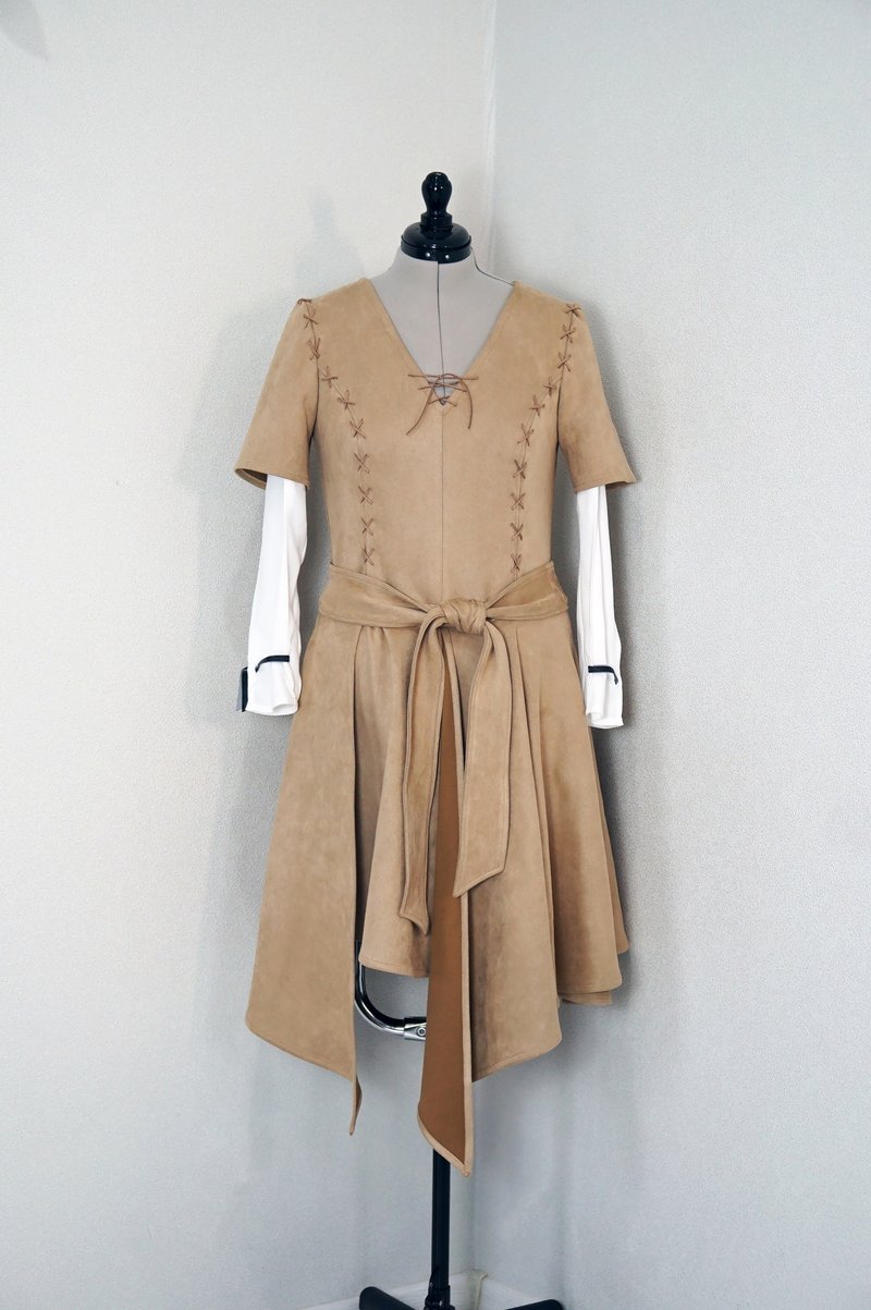 Princess Leia Organa Ewok Village dress - Star Wars cosplay - Made to order - 禮服/小禮服 - 聚酯纖維 卡其色