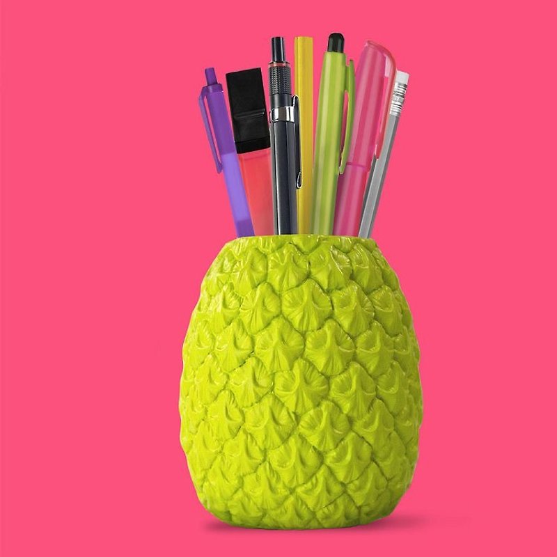 British Mustard Pen Holder - Summer Pineapple (Green) - กล่องใส่ปากกา - พลาสติก 
