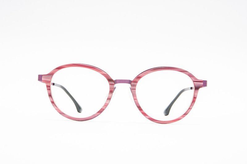 圓框眼鏡│加拿大設計-【鈦金屬彈力腿】庫存出清限定 - 眼鏡/眼鏡框 - 貴金屬 粉紅色