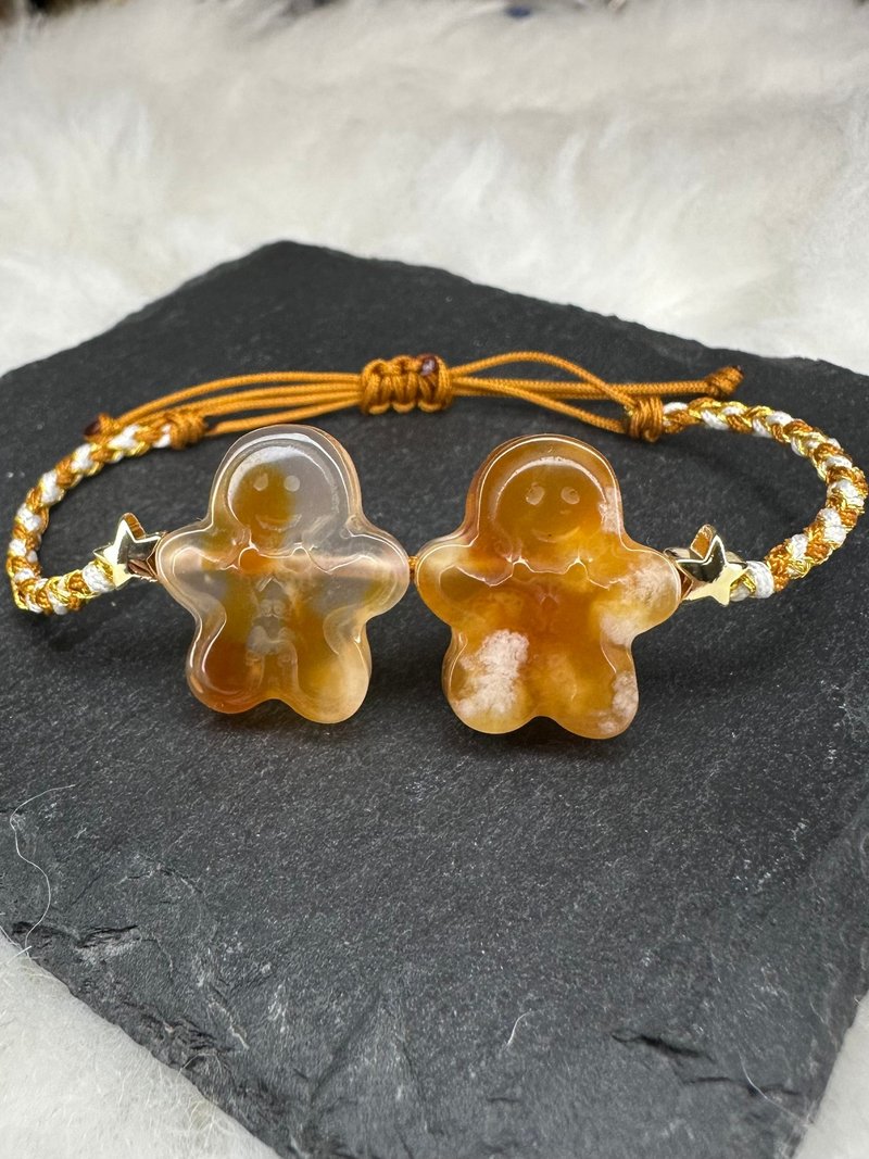 Sakura Agate Gingerbread Man Bracelet - Bracelets - Crystal Brown