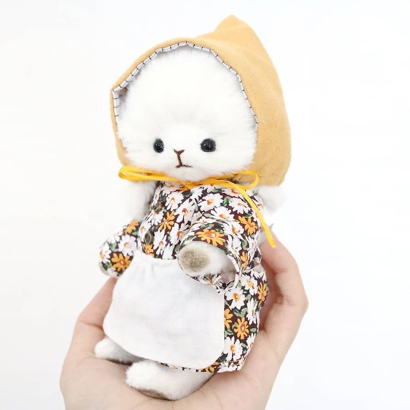 Handmade five-joint rabbit doll artist teddy bear - Stuffed Dolls & Figurines - Other Materials White