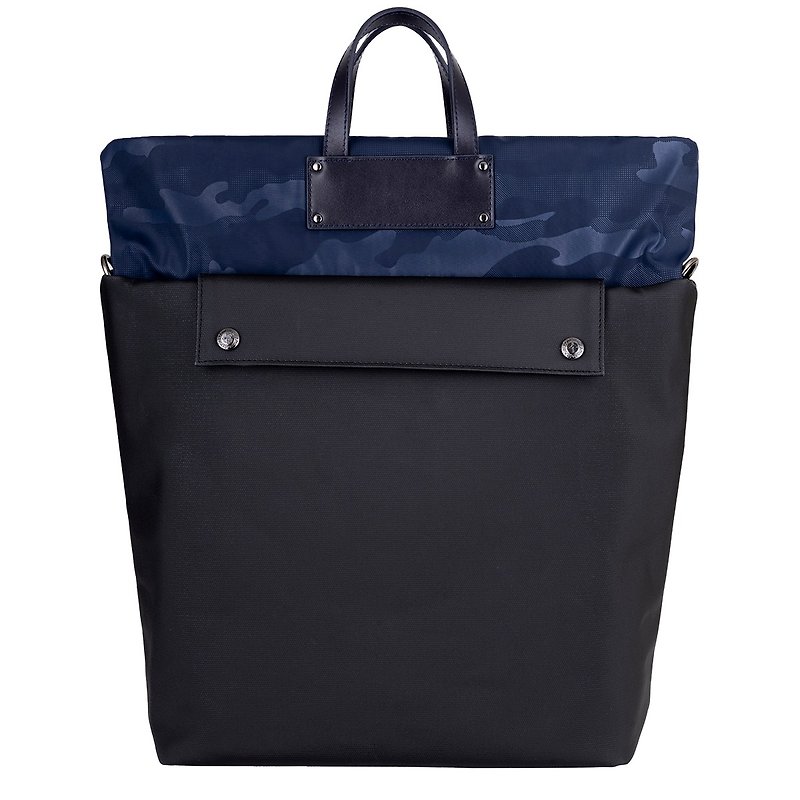 Dake | 15-inch three-use backpack | blue | technology camouflage | waterproof bag | anti-fouling bag - กระเป๋าแล็ปท็อป - วัสดุกันนำ้ สีน้ำเงิน
