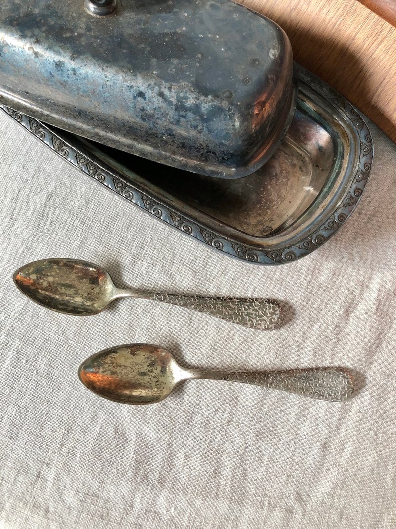 Vintage 美國早期鍍銀小湯匙 兩件組 - 擺飾/家飾品 - 銀 