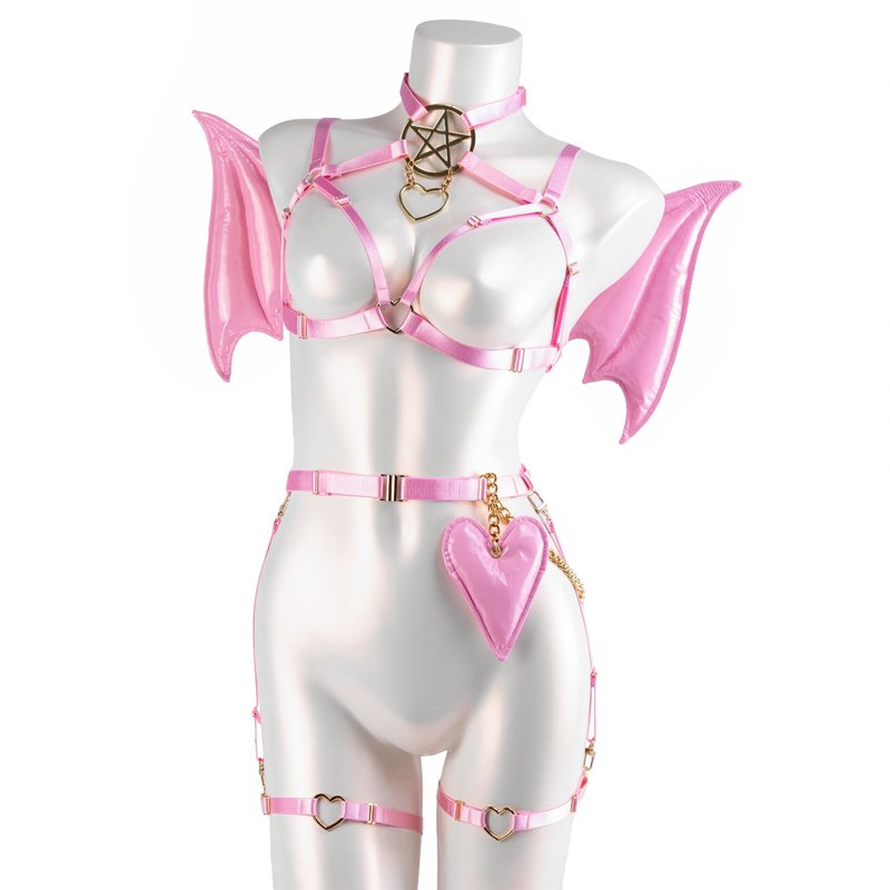 Sweet Succubus Harness Set - 其他 - 其他材質 粉紅色