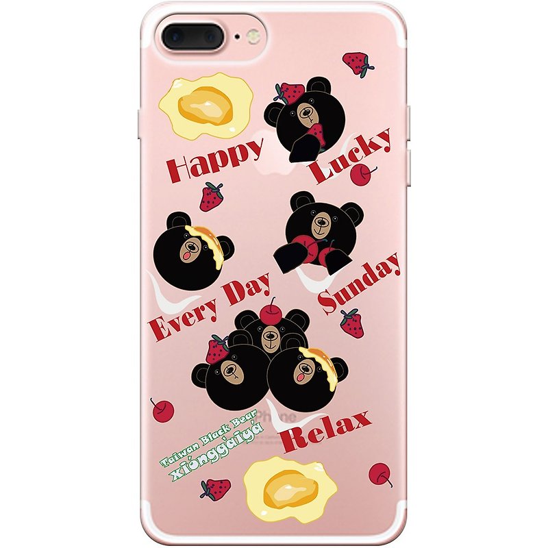 新 创 系列 - 【Taiwan Black Bear Buds - Everyday Sunday】 - Yi Dai Xuan-TPU phone case "iPhone / Samsung / HTC / Sony / Sony / millet / OPPO", AA0AF191 - Phone Cases - Silicone Black