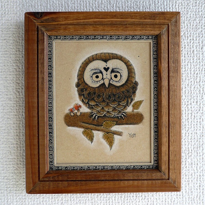 【Framed Frog】 Owl 2 - โปสเตอร์ - กระดาษ ขาว