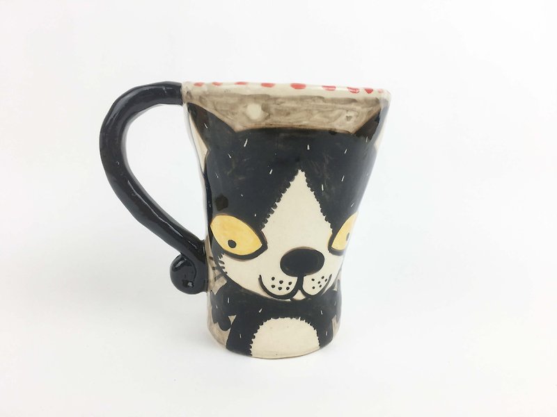 Nice Little Clay handmade bell cup_Happy Cat 0101-26 - แก้ว - ดินเผา สีกากี