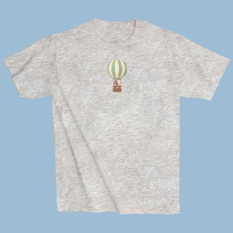 Whitee white T sloth design short-sleeved T-shirt brown bear balloon T-shirt TEE