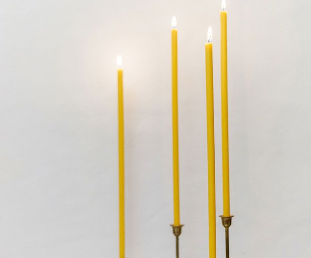 Beeswax Candles - STRAIGHT 400mm SET - Tall Organic Color Candles