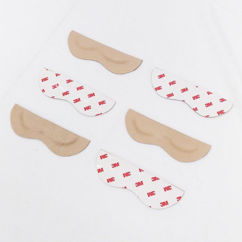 3 pairs of leather anti-wear heel stickers - แผ่นรองเท้า - หนังแท้ สีกากี