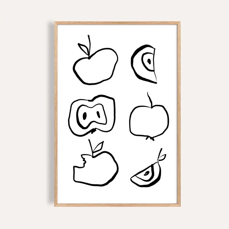 蘋果習作 Apple Studies / 現代抽象水果掛畫 / 藝術無框輸出 - 海報/掛畫/掛布 - 紙 