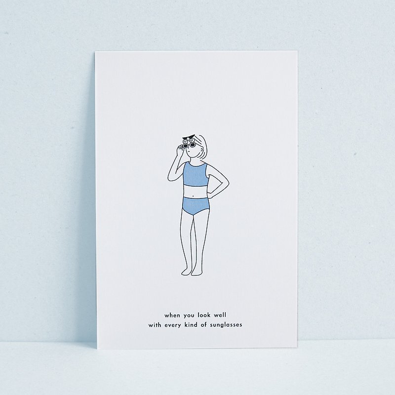 Dear, Summertime The Postcard - When you look well with every kind of sunglasses - Cards & Postcards - Paper White