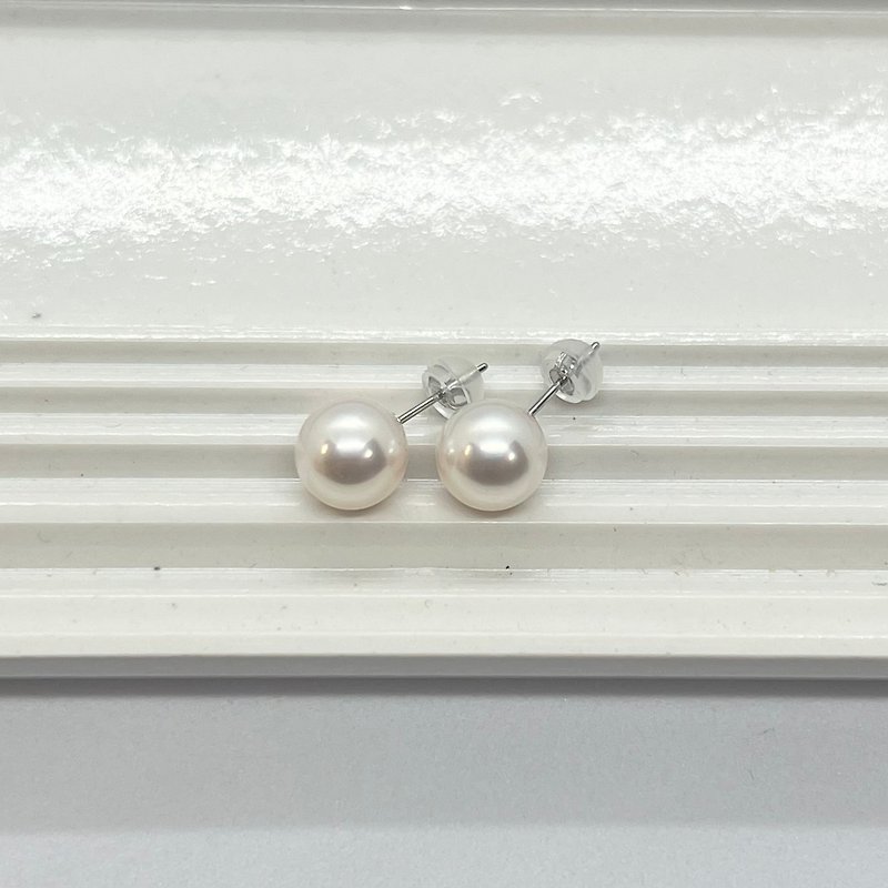 Single Pearl Stud Earrings 7-7.5/7.5-8/8-8.5/8.5-9 Platinum K18YG K10YG K10PG - Earrings & Clip-ons - Pearl White