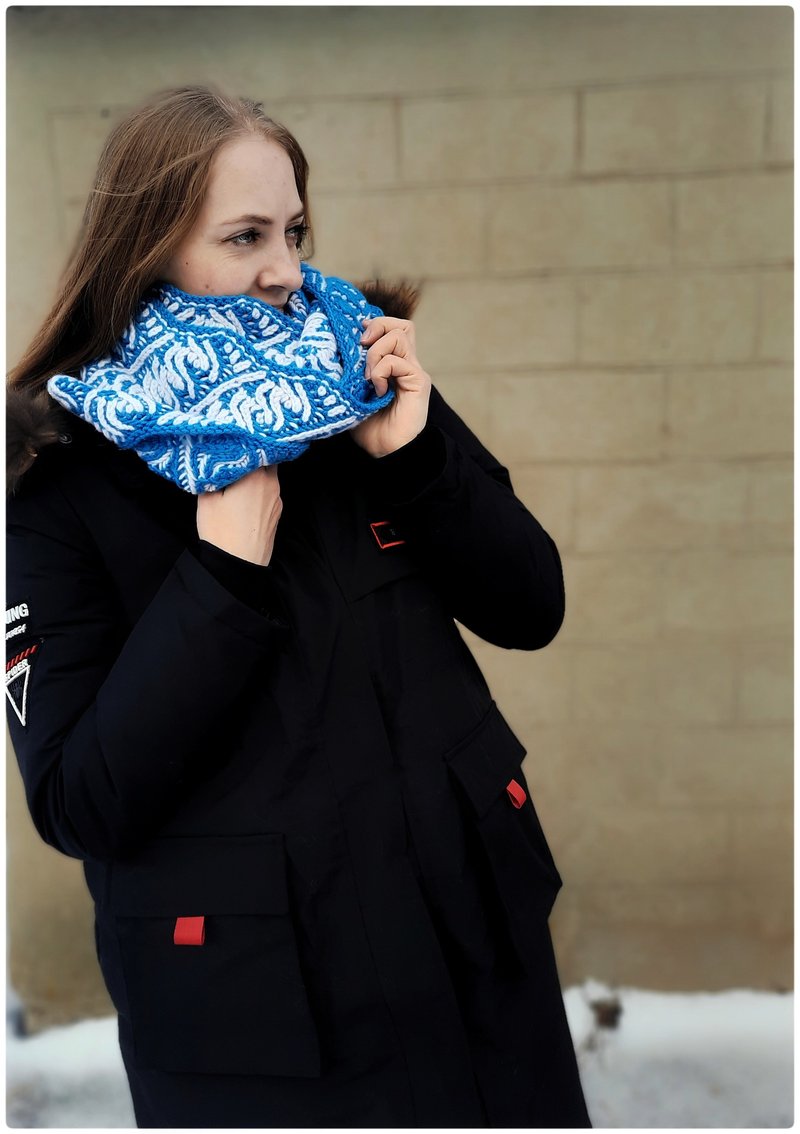 女性のためのアルパカ ウール インフィニティ スカーフ、手作りギフト、暖かいギフト、ニット スカーフ - スカーフ - ウール 多色